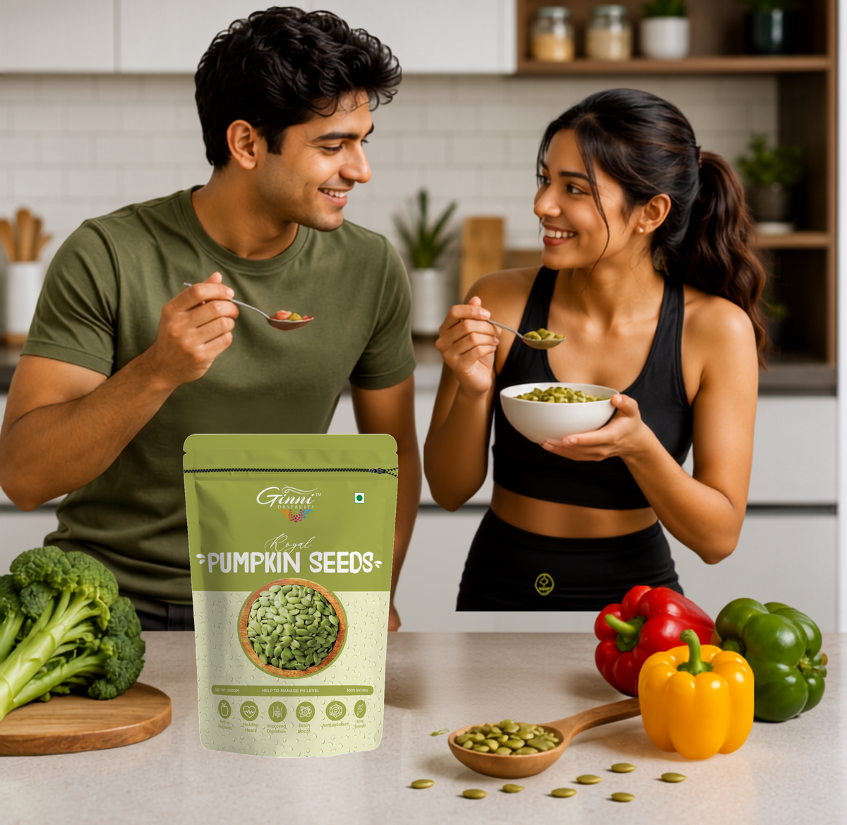 Ginni Royal Pumpkin Seeds – 100% Natural Raw Super-Seeds Rich in Zinc & Protein