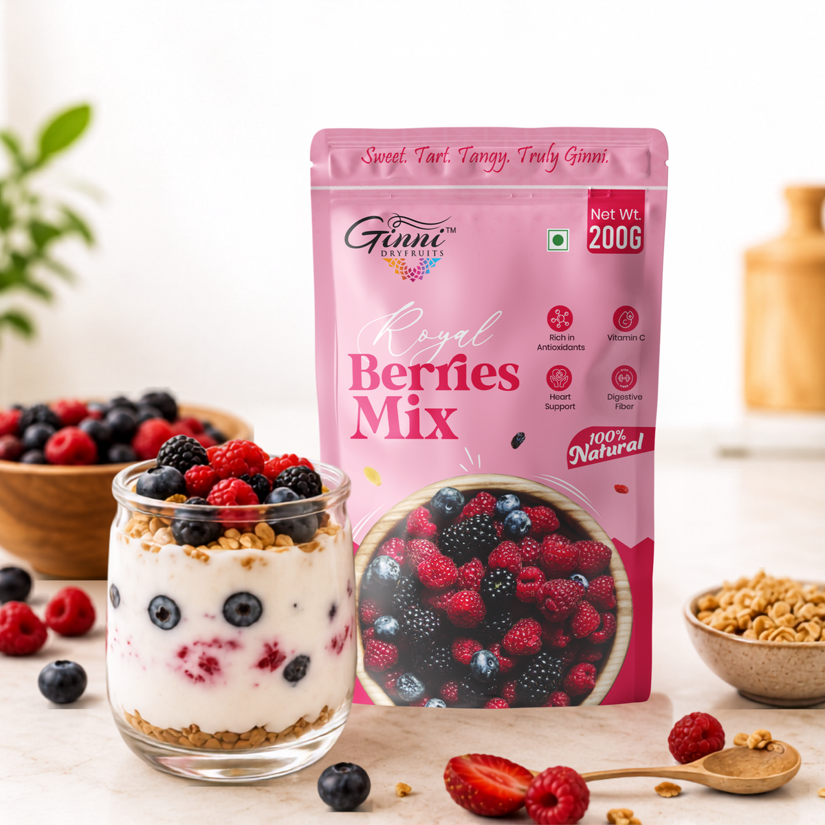 Ginni Royal Berries Mix – 100% Natural Premium Dried Berries & Fruit Blend
