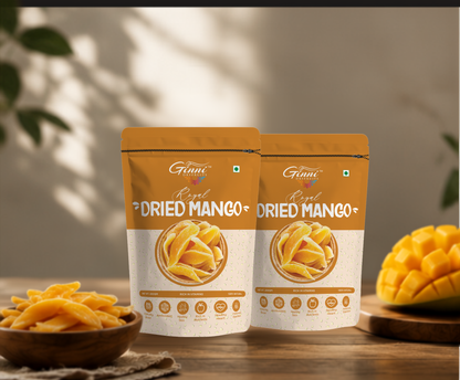 Ginni Royal Dried Mango Slices – 100% Natural, Sweet & Tangy Chewy Mango Slices