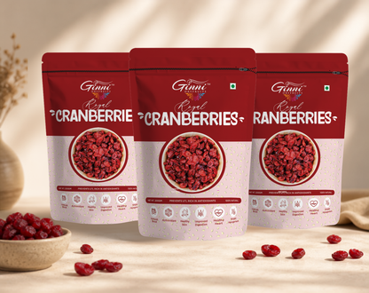 Ginni Royal Dried Cranberries – 100% Natural, Sweet & Tangy Slice Cranberries
