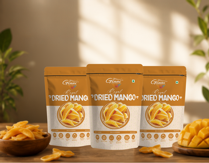 Ginni Royal Dried Mango Slices – 100% Natural, Sweet & Tangy Chewy Mango Slices