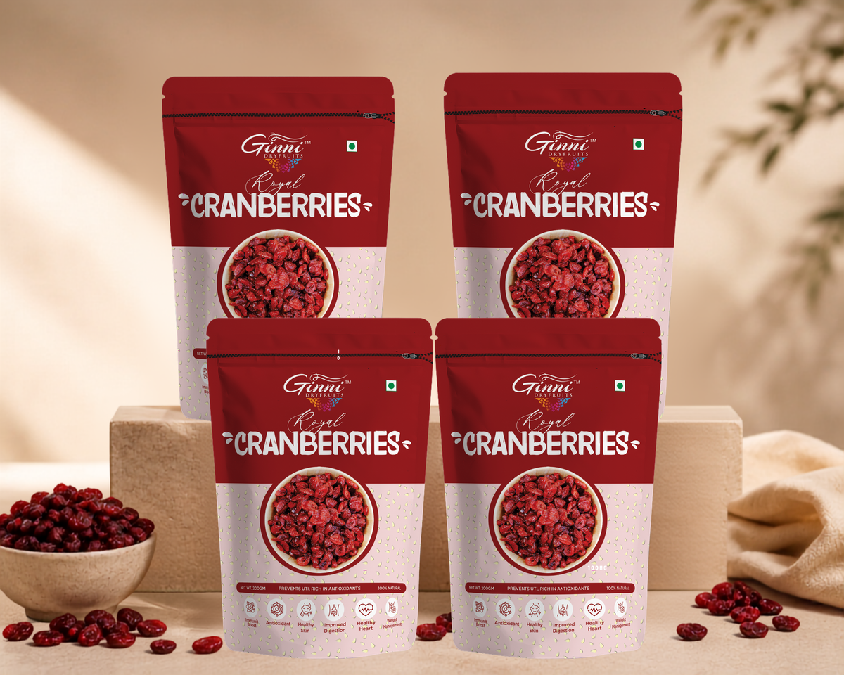 Ginni Royal Dried Cranberries – 100% Natural, Sweet & Tangy Slice Cranberries